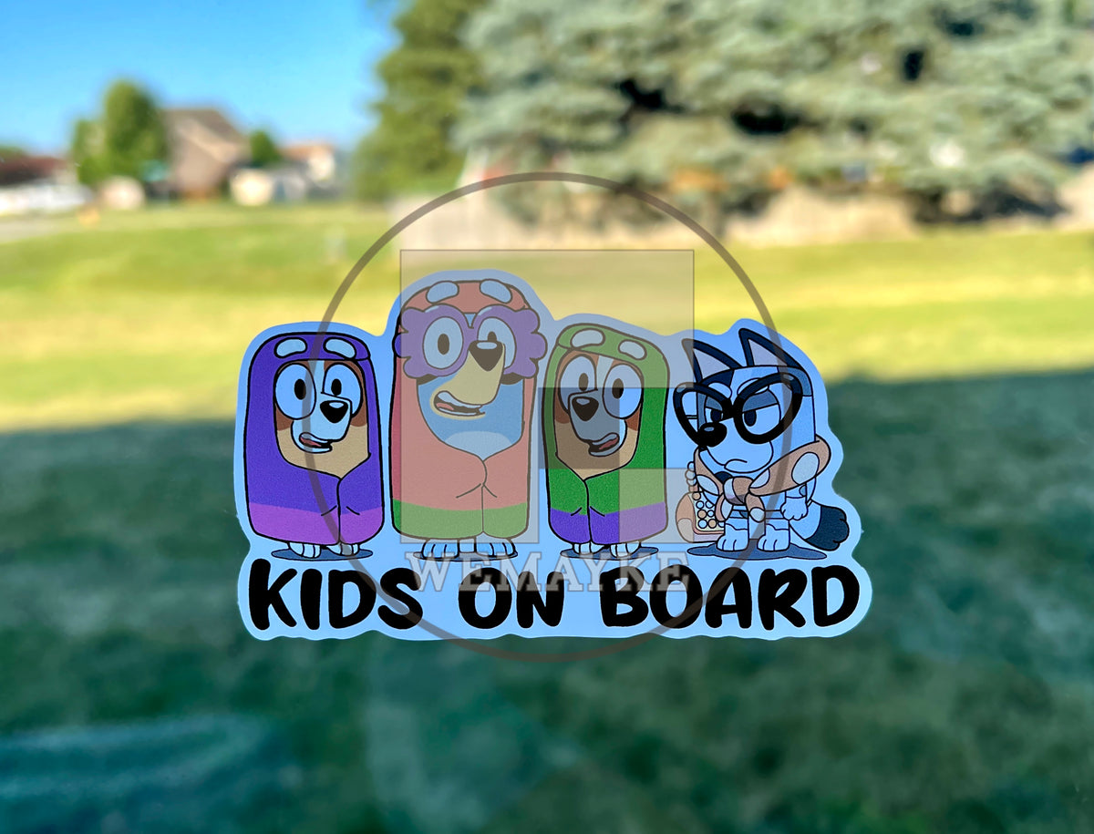 (B9) Kids on Board - Dog Family Decal / Sticker