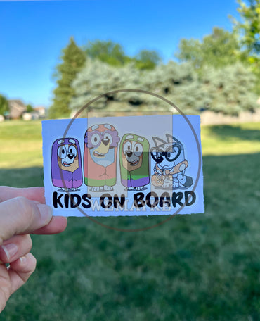 (B9) Kids on Board - Dog Family Decal / Sticker