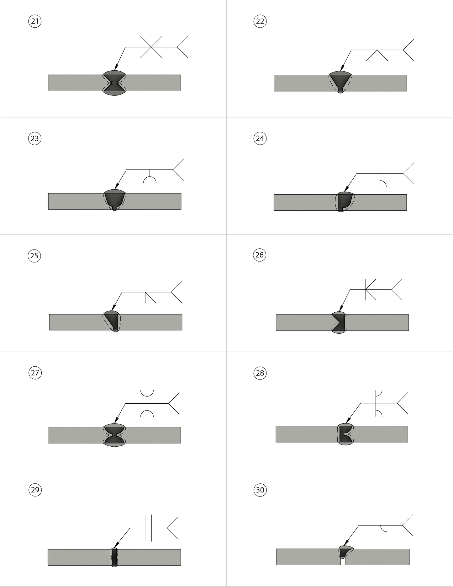 3d Printed Plastic Weld Coupons Set 21-32 (Butt Joints) *WITHOUT HOLDER*