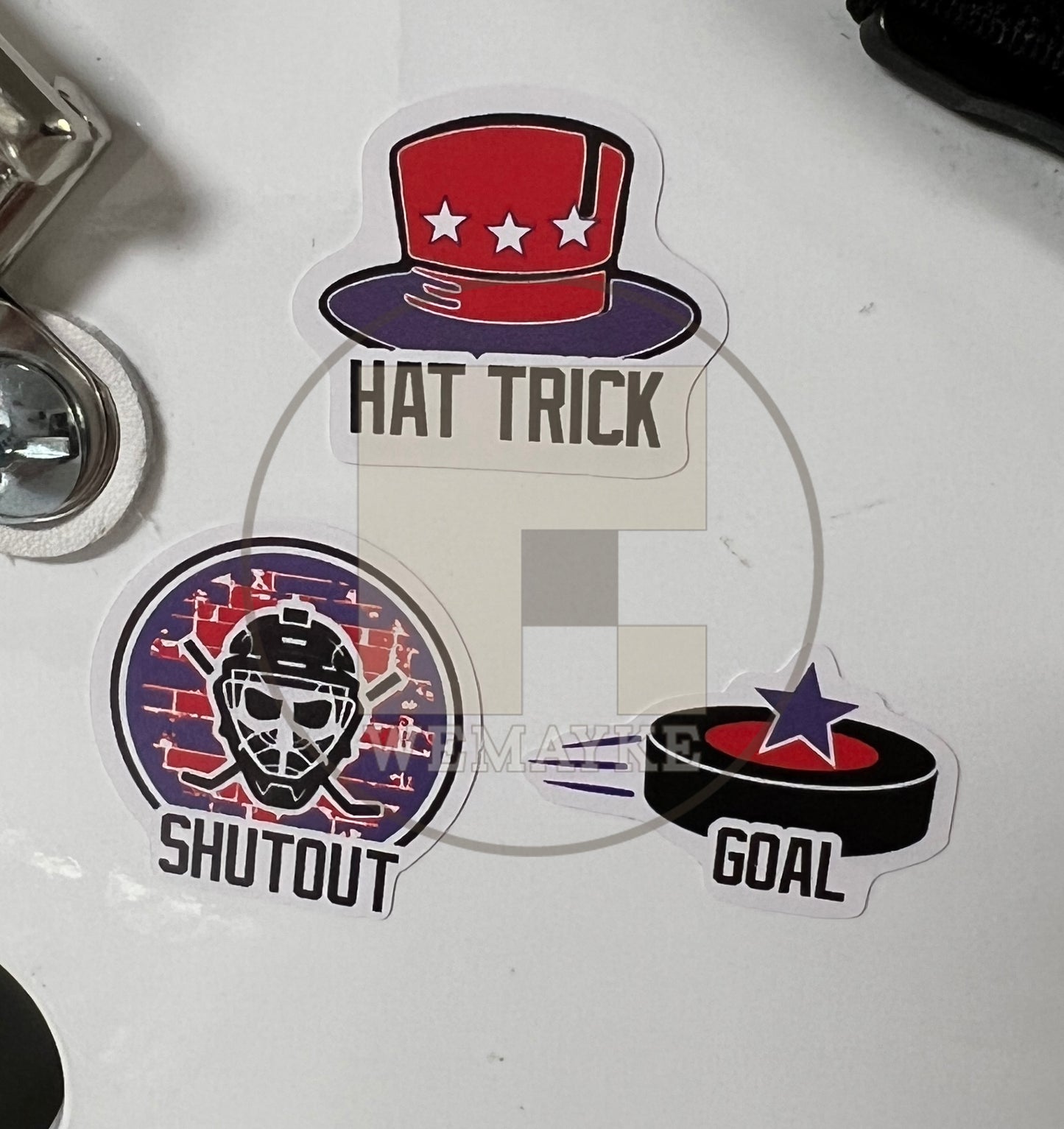 Youth Hockey Helmet Award Stickers - Goal, Hat Trick, or Shutout - Pack of 20