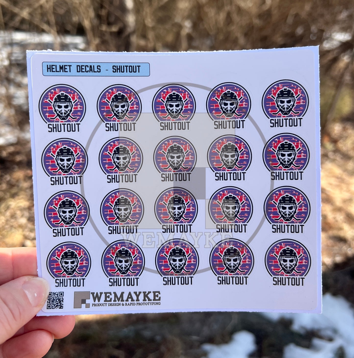 Youth Hockey Helmet Award Stickers - Goal, Hat Trick, or Shutout - Pack of 20