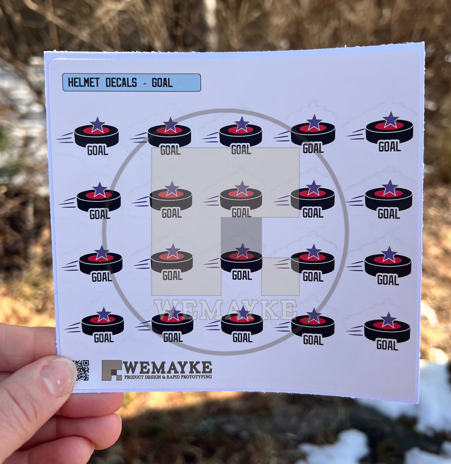 Youth Hockey Helmet Award Stickers - Goal, Hat Trick, or Shutout - Pack of 20