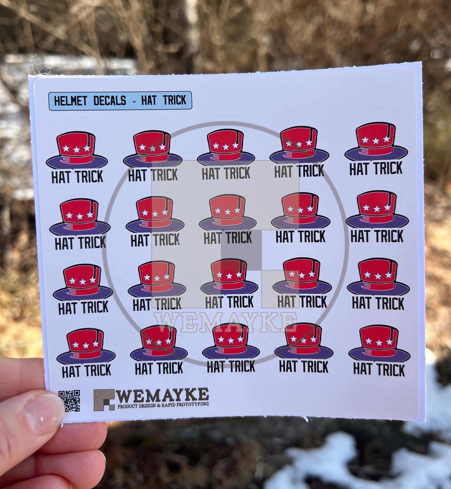 Youth Hockey Helmet Award Stickers - Goal, Hat Trick, or Shutout - Pack of 20