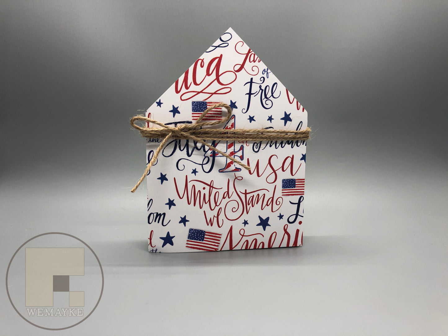 4th of July Patriotic Mini Wood House - United we stand