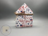 4th of July Patriotic Mini Wood House - United we stand