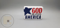 Patriotic Tier Tray Single Piece Wood Block