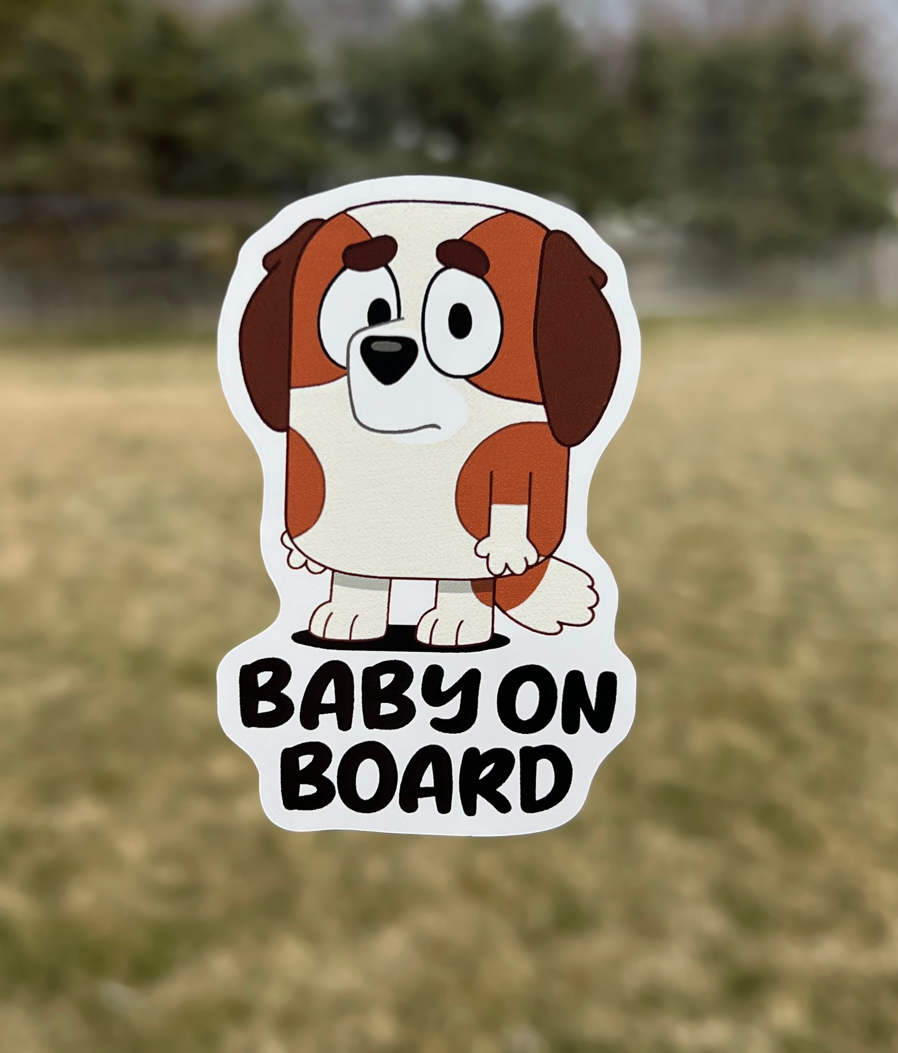 (B110) Baby on Board Brown Dog - Dog Family Decal / Sticker