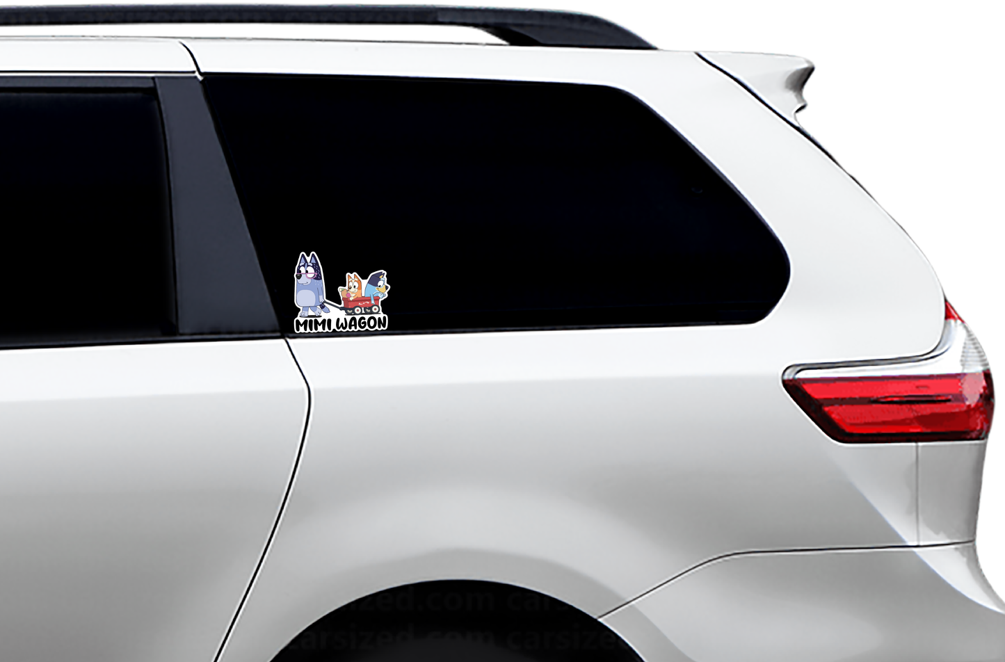 (B120) Mimi Wagon of 2 - Dog Family Decal / Sticker