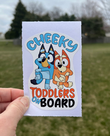 (B121) Cheeky Toddlers on Board - Dog Family Decal / Sticker