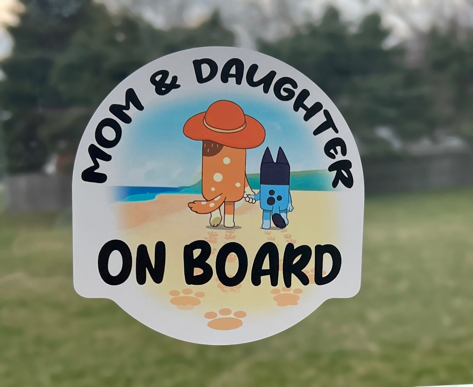 (B122) Mom & Daughter on Board - Dog Family Decal / Sticker