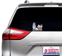 (B123) Ninny Wagon of 2 - Dog Family Decal / Sticker