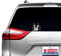 (B127) Dad Dog Peeker - Dog Family Decal / Sticker