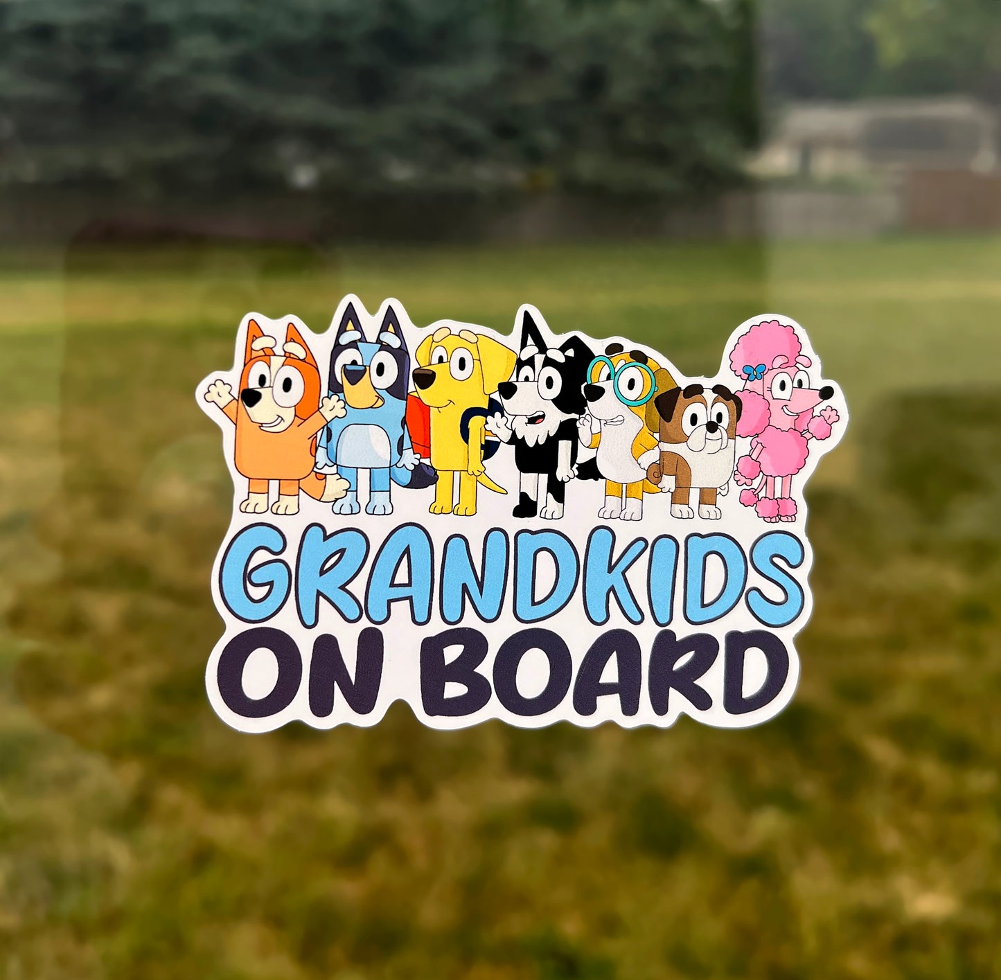 (B12) Grandkids on Board - Dog Family Decal / Sticker