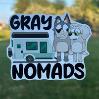 (B15) Gray Nomads - Dog Family Decal / Sticker