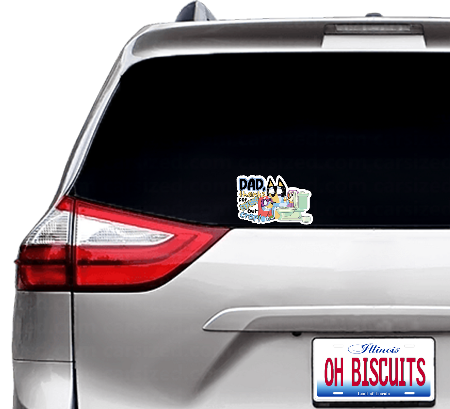(B16) Dad, Thanks for fixing our Crap. - Dog Family Decal / Sticker