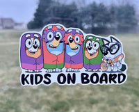 (B61) Kids on Board 5g - Dog Family Decal / Sticker