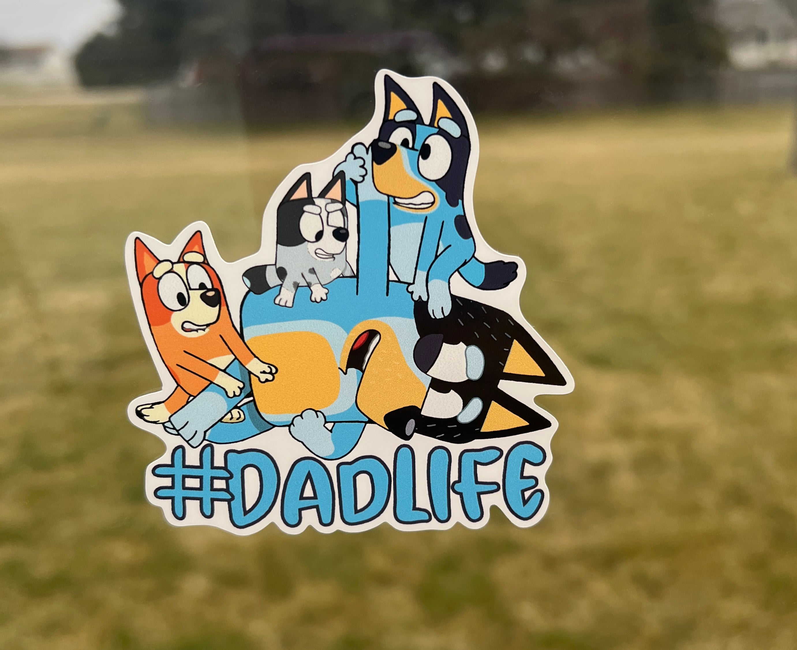 (B75) Dadlife of 3 - Dog Family Decal / Sticker