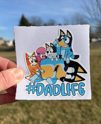 (B79) Dadlife of 4 - Dog Family Decal / Sticker