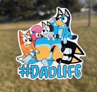 (B79) Dadlife of 4 - Dog Family Decal / Sticker