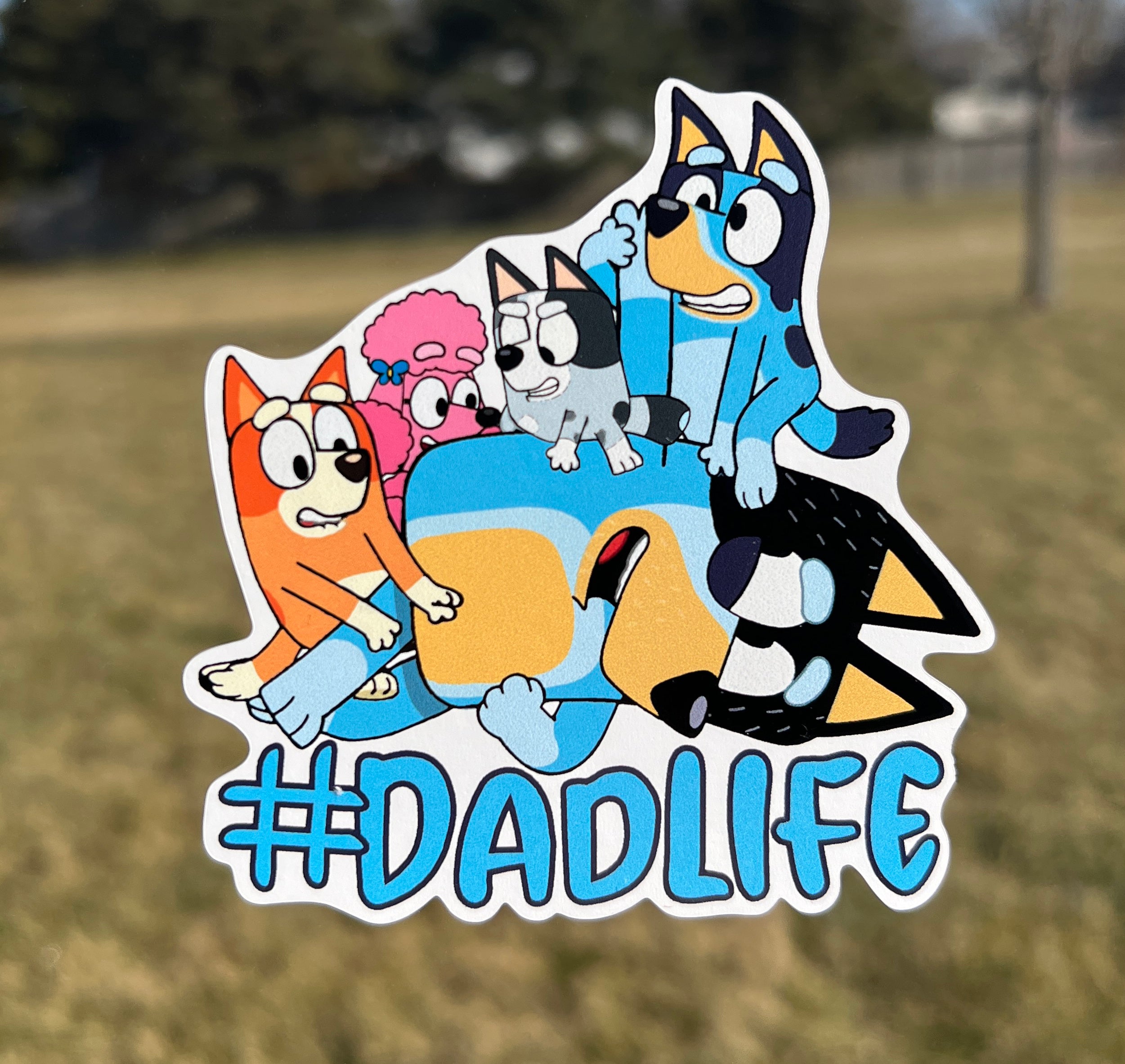 (B79) Dadlife of 4 - Dog Family Decal / Sticker