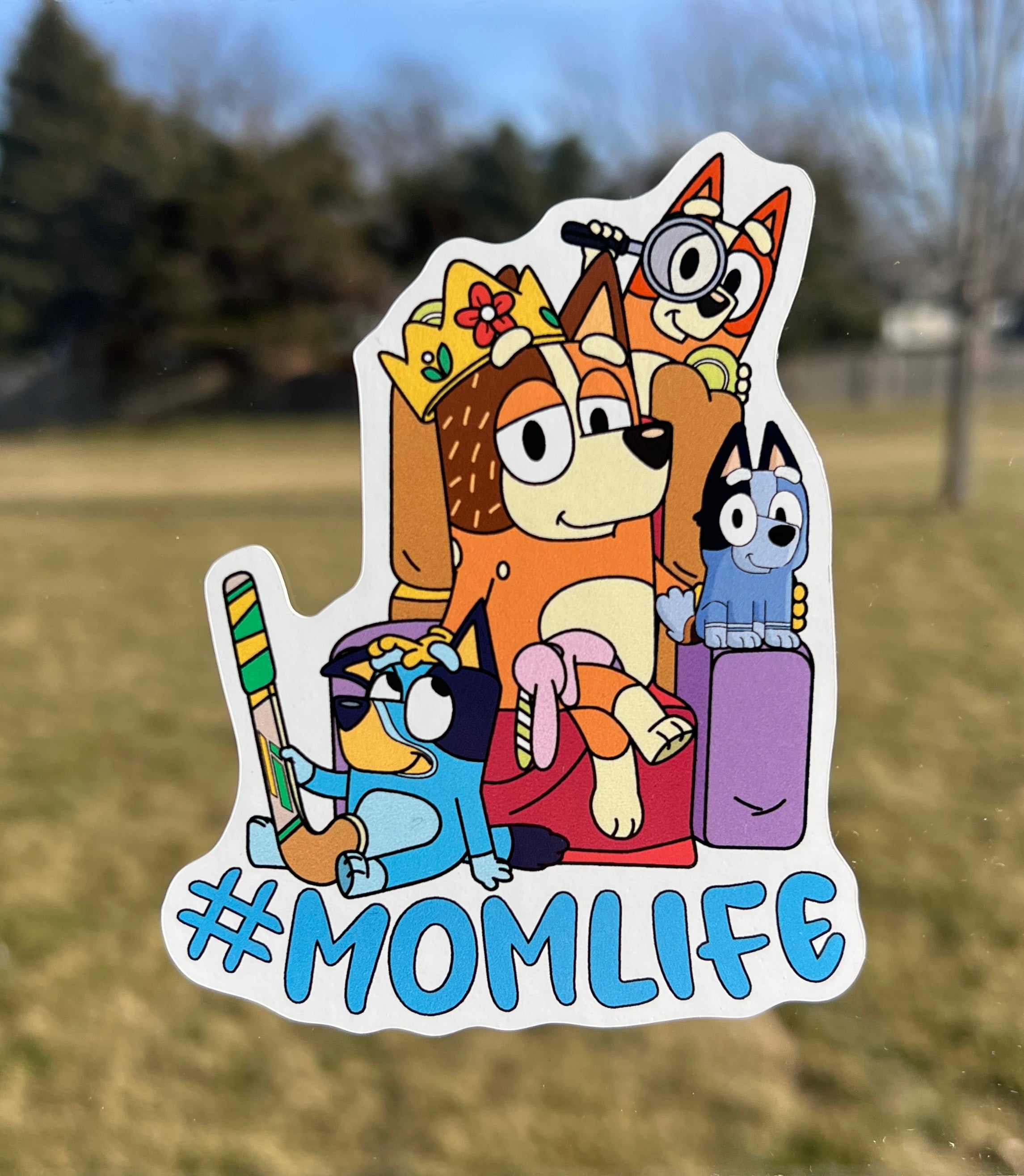 (B80) Momlife of 3 - Dog Family Decal / Sticker