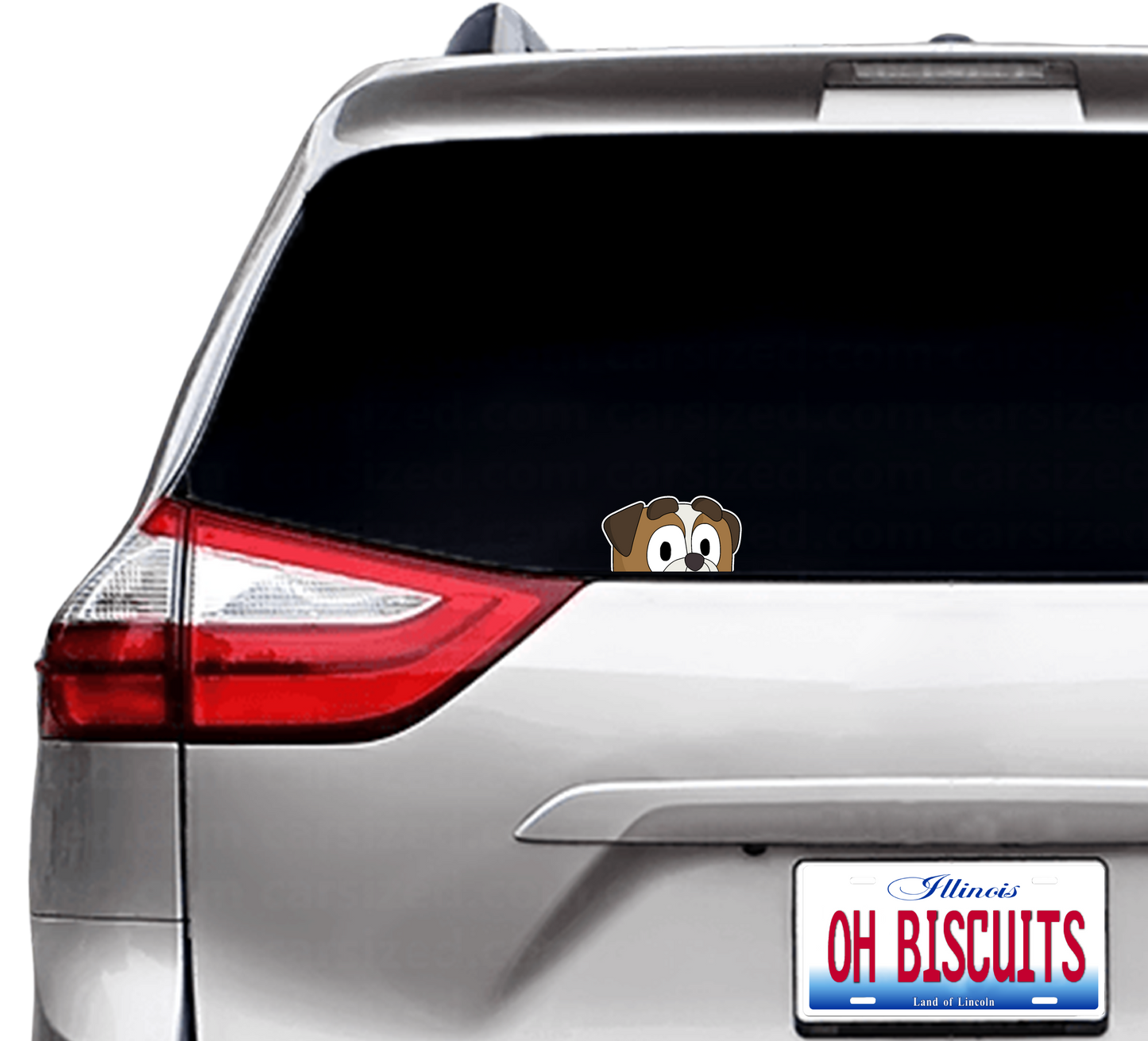 (B85) Brown Puppy Peeker - Dog Family Decal / Sticker