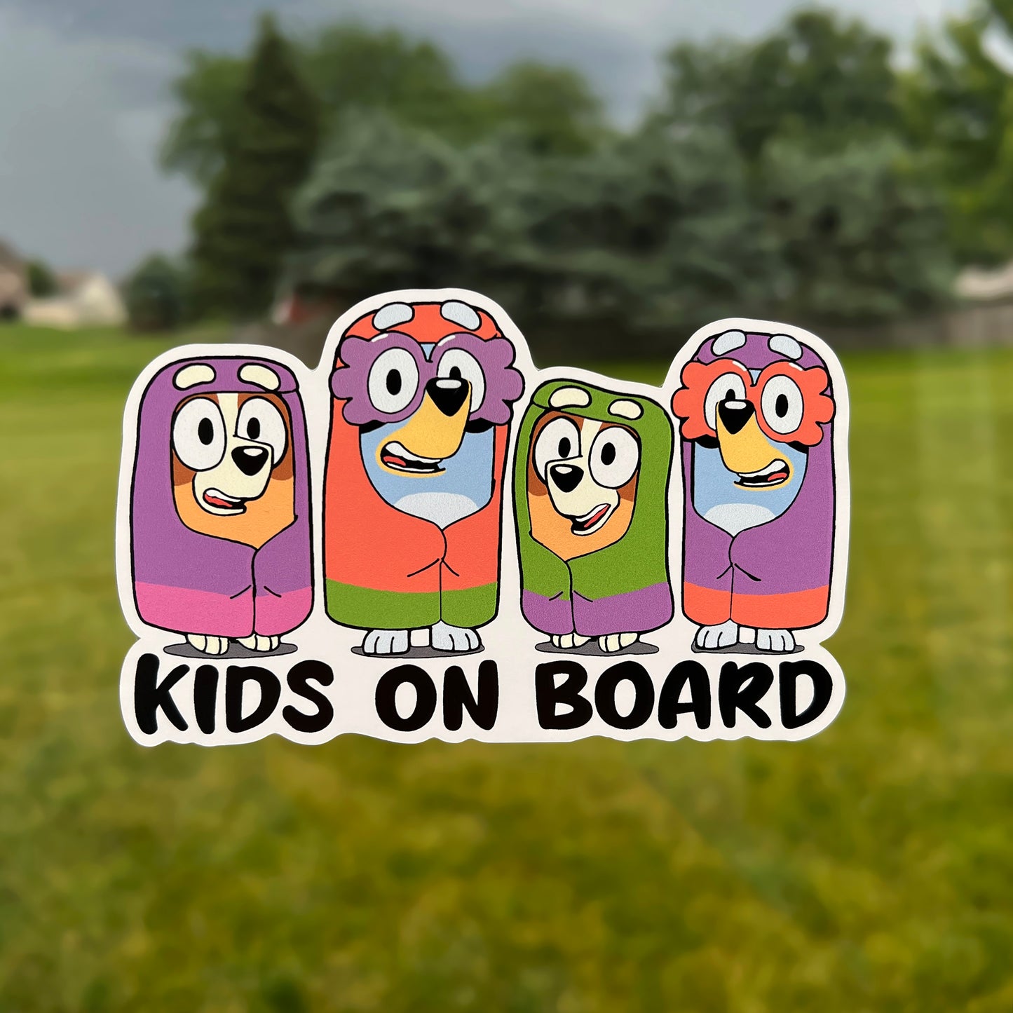 (B8) Kids on Board - Dog Family Decal / Sticker