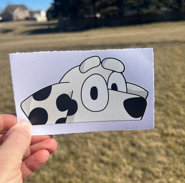 (B91) Dalmation Puppy Peeker - Dog Family Decal / Sticker