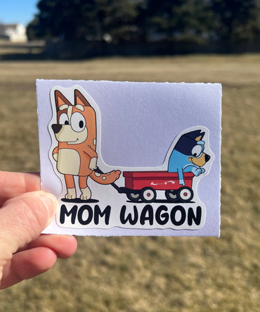 (B92) Mom Wagon of 1 - Dog Family Decal / Sticker