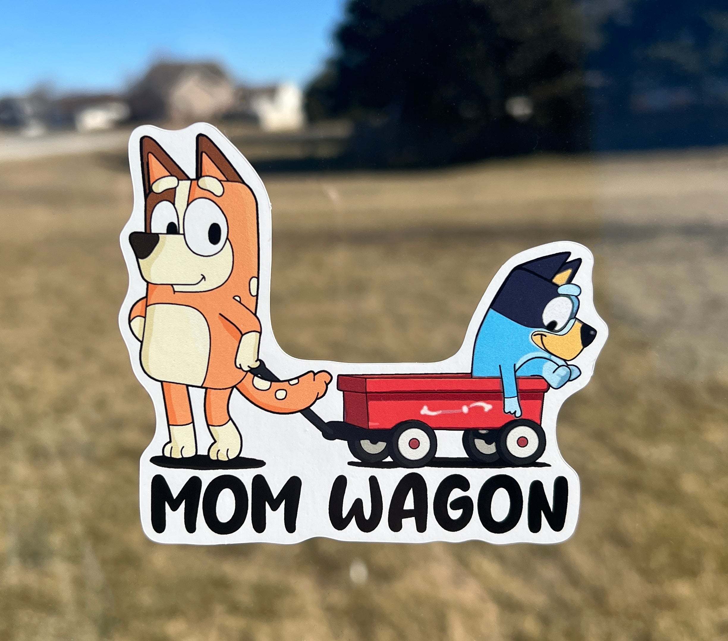 (B92) Mom Wagon of 1 - Dog Family Decal / Sticker