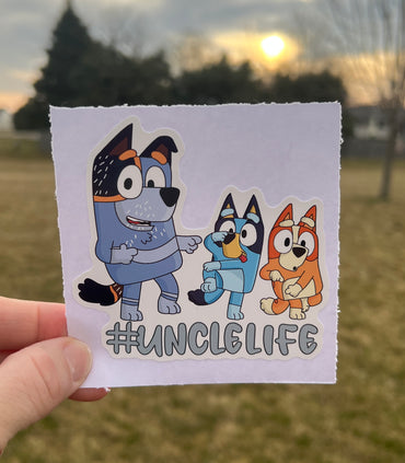 (B95) UncleLife of 2 - Dog Family Decal / Sticker