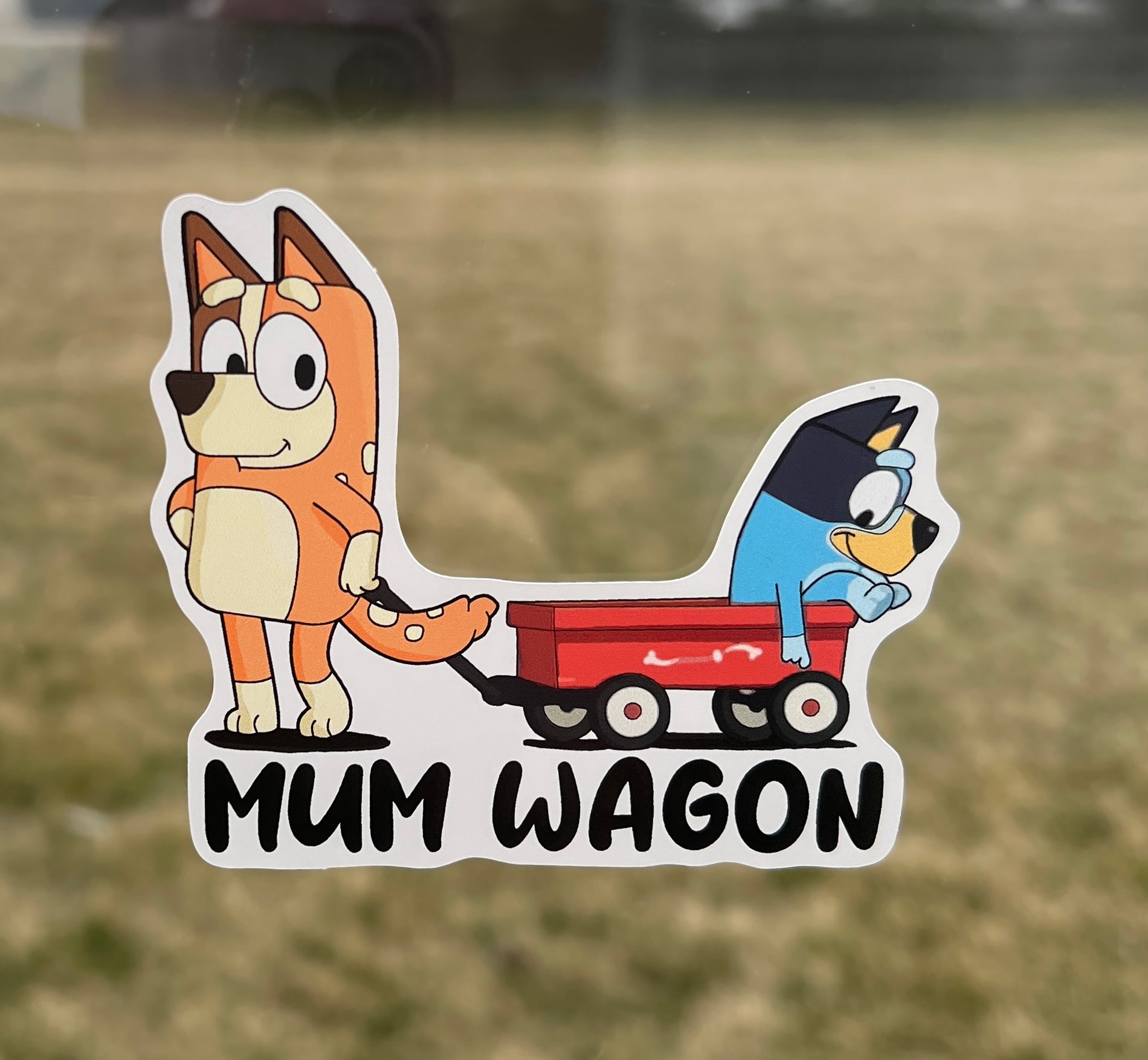 (B96) Mum Wagon of 1 - Dog Family Decal / Sticker