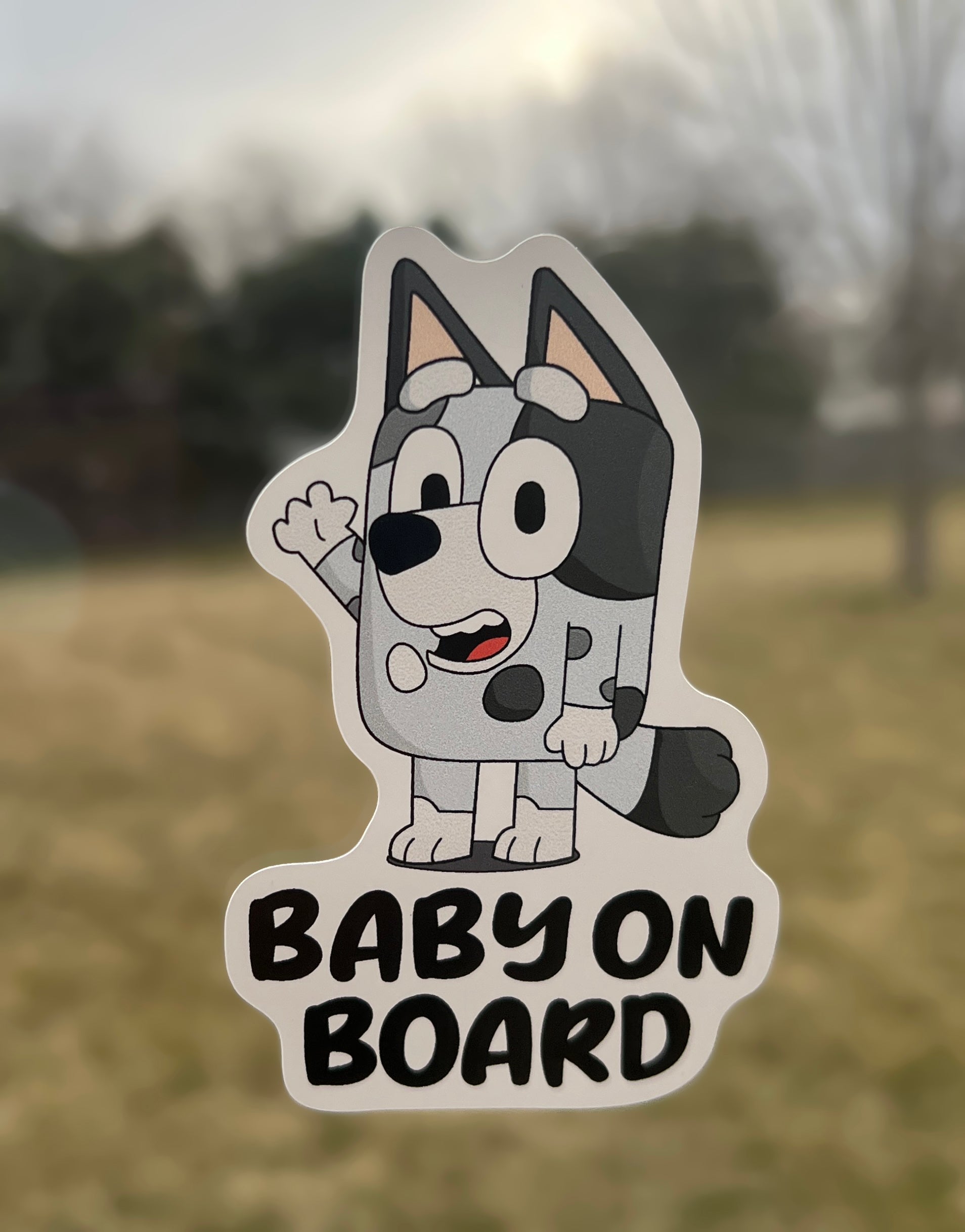 (B97) Baby on Board White & Gray - Dog Family Decal / Sticker