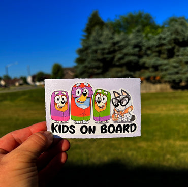 (B9) Kids on Board - Dog Family Decal / Sticker