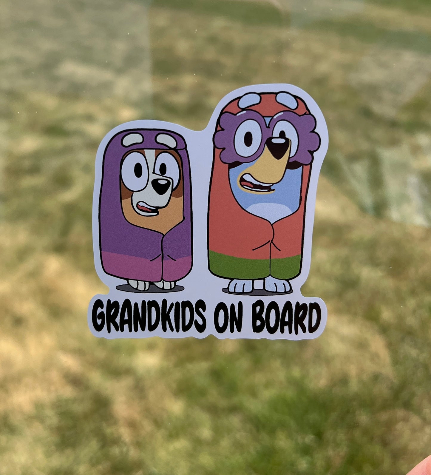 (B11) Grandkids on Board - Dog Family Decal / Sticker