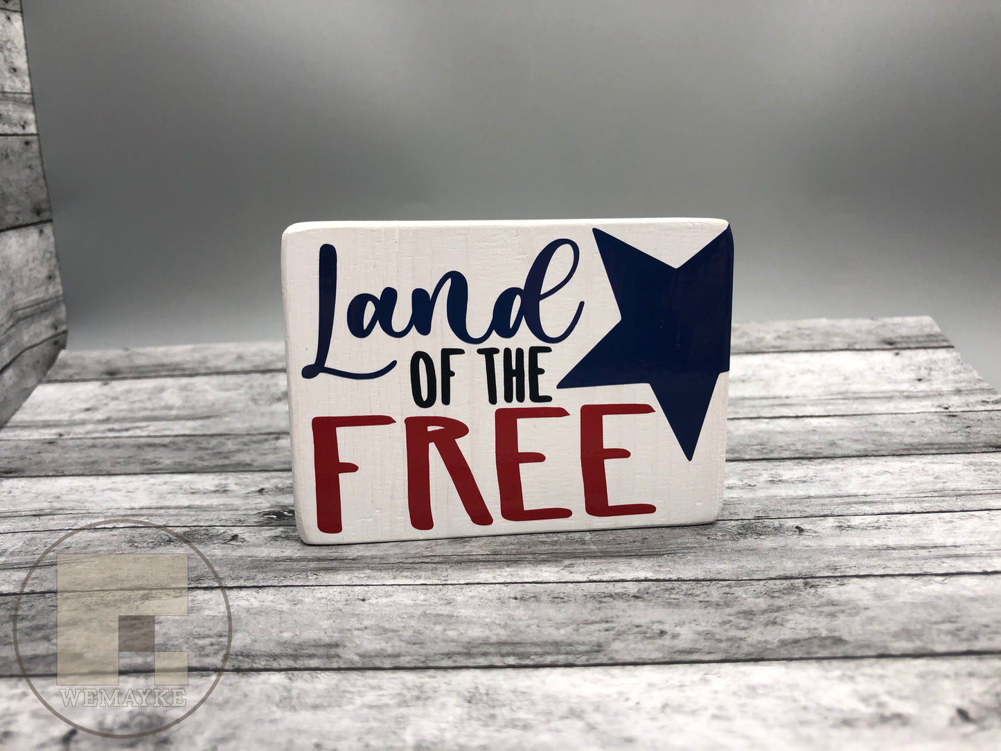 Patriotic Tier Tray Single Piece Wood Block