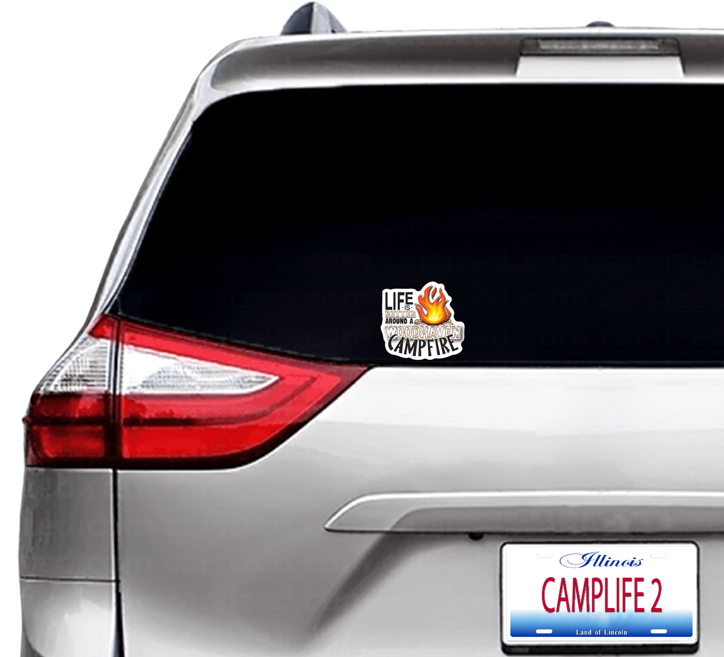 (S117) Life is better around a Woodhaven Campfire 1 Decal / Sticker